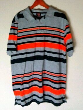 Blac Lacquer XL Polo Orange Black Gray Men's Shirt